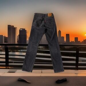 Levis 501 High Rise Skinny Jeans Women 24x30 Charcoal Wash Denim